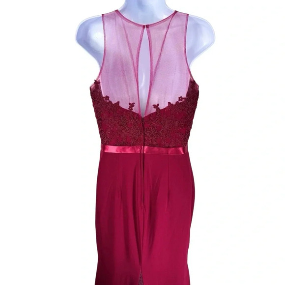 NWT Ashley and Justin Burgundy Bridesmaids Dress Size 10 Surprize Back - Picture 9 of 15